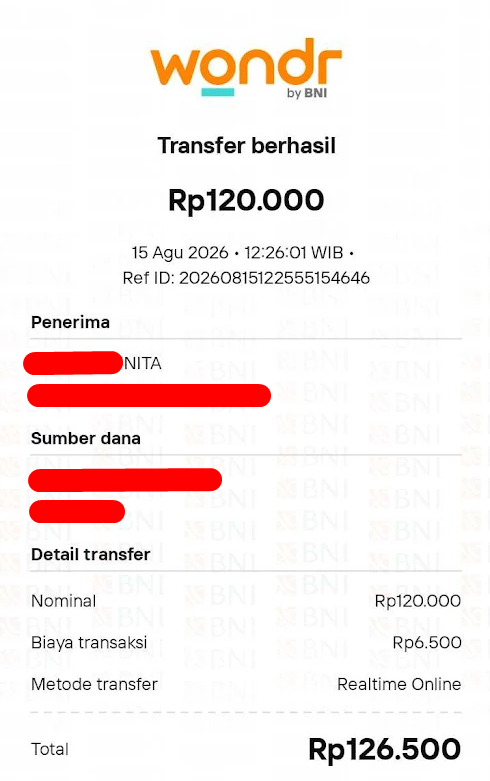 Form withdraw berhasil diajukan